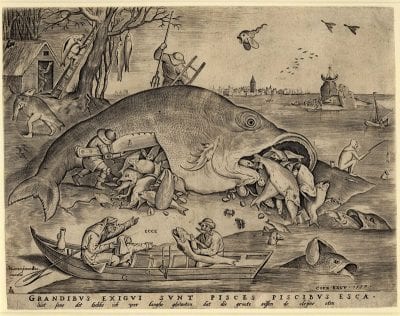 Pieter van der Heyden, after Pieter Bruegel the Elder, Big Fish Eat Little Fish, 1557, The British Museum, London