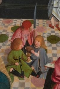 Geertgen tot Sint Jans (or workshop),  James the Greater, John the Evangelist, and Simon, 1496,  Rijksmuseum, Amsterdam