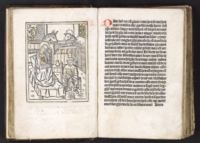 The Nativity from Devote ghetiden vanden leven en, 1486,  University of Amsterdam, Special Collections