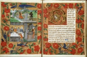 Prayer book (fols. 51v–52r) (see fig. 17),  ca. 1490–1500,  Royal Library, The Hague