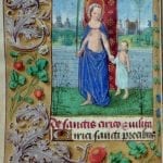 Master of the Dresden Prayerbook, Donne Hours: Saint Quiricus and His Mother Saint ,  ca. 1480,  Louvain-la-Neuve, Archives de l'Université