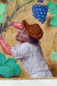 Simon Marmion, Donne Hours: John Donne Kneeling Before His Guard,  ca. 1480,  Louvain-la-Neuve, Archives de l'Université