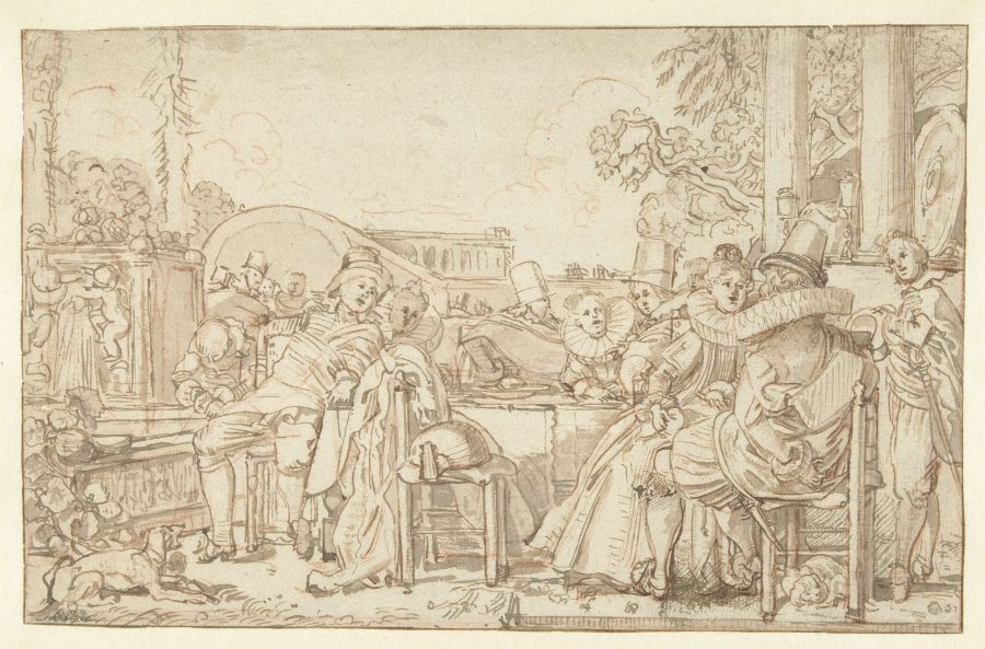 Willem Buytwech, Merry Company in the Open Air, Rijksmuseum, Rijksprentenkabinet, Amsterdam