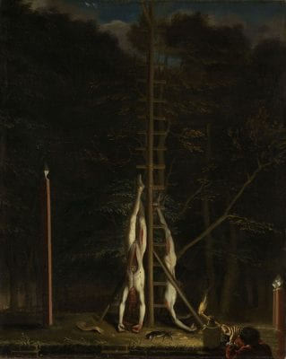 Attributed to Jan de Baen,  The Bodies of the Brothers Jan and Cornelis de W,  1672, Rijksmuseum, Amsterdam