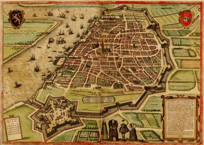 Georg Braun and Franz Hogenberg,  Map of Antwerp, from Civitates Orbis Terrarum , ca. 1575,