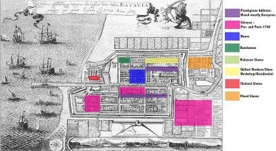 Unknown, Distribution of Population in Batavia (Source: au, 1681,  Nationaal Archief, The Hague