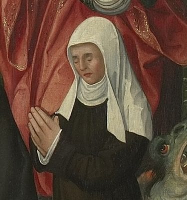 Unknown Mechelen, Besloten Hofje with Saint Elizabeth of Hungary, Sa, 1513–24 (?), Musea & Erfgoed Mechelen, Collectie Gasthuiszusters, Onze-Lieve-Vrouw Waver, Brussels; on long-term loan from the Augustinian Sisters of Mechelen