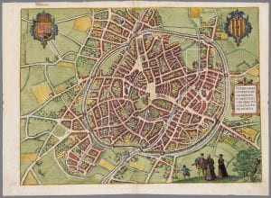 G. Braun and F. Hogenberg, Plan of the City of Mechelen, from Civitates Orbis, Stadsarchief, Mechelen, beeldbankmechelen.be