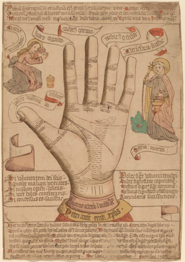 Unknown Netherlandish (?), The Hand as the Mirror of Salvation, 1466, National Gallery of Art, Washington, D.C., Rosenwald Collection