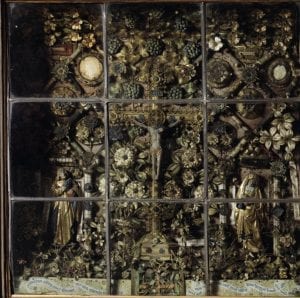 Unknown Mechelen (?), Crucifixion Hofje (central cabinet), ca. 1525–28, Musea & Erfgoed Mechelen, Collectie Gasthuiszusters, Onze-Lieve-Vrouw Waver, on long-term loan from the Augustinian Sisters of Mechelen