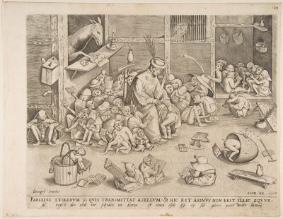 Pieter van der Heyden, after Pieter Bruegel, published by Hieronymus Cock,  The Ass at School, 1557, Metropolitan Museum of Art, New York