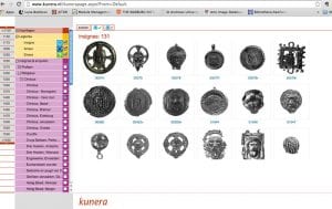 Fig. 7 Screen shot of the Kunera database showing a selection of the badges with the face of Christ.