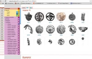 Fig. 8 Screen shot of the Kunera database showing a selection of the badges showing a pelican piercing its breast.