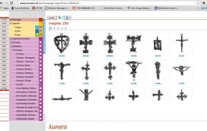 Fig. 11 Screen shot of the Kunera database showing a selection of cruciform objects.