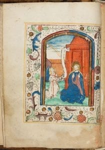 Unknown,  Annunciation print, inserted to preface the Hours,  Koninklijke Bibliotheek, Brussels
