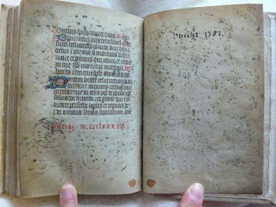 Unknown, Leaves at the end of the manuscript, with offsets, Catharijneconvent, Utrecht