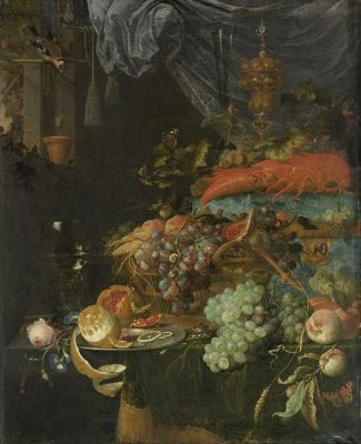  Still Life with Fruit and a Goldfinch,  Abraham Mignon, 1660-79, Rijksmuseum, Amsterdam