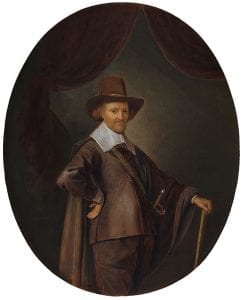 Gerrit Dou,  Portrait of a Gentleman with a Walking Stick,  ca. 1645,  The Leiden Collection, New York
