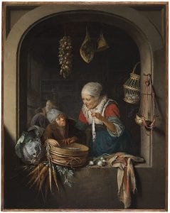 Gerrit Dou,  Herring Seller and a Boy,  ca. 1664,  The Leiden Collection, New York