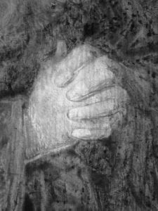 Infrared image detail of Hermit Praying showing,