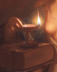 Godfried Schalcken,  Conversion of Mary Magdalen, detail of Conversi, 1700,  The Leiden Collection, New York