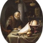 Gerrit Dou, Scholar Interrupted at His Writing, ca. 1635, The Leiden Collection, New York, GD-102