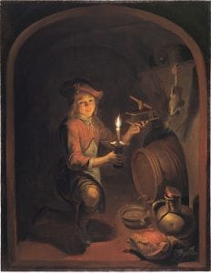 Dominicus van Tol,  Boy with a Mousetrap,  ca. 1660–64,  The Leiden Collection, New York