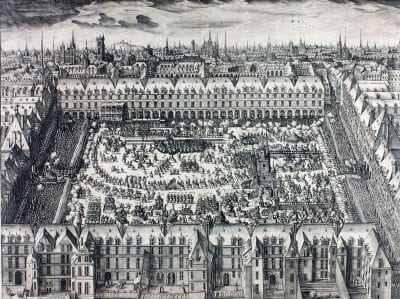 Claude Chastillon, Place Royale, engraving from Dessins des Pompes e, Musée national du château de Pau