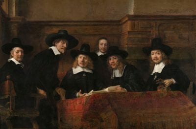 Rembrandt van Rijn,  Sampling Officials of the Drapers’ Guild, insc, Rijksmuseum, Amsterdam