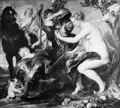 Peter Paul Rubens,  Mars and Venus, ca. 1617, Formerly Stiftung Preußische Schlösser und Gärten Berlin-Brandenburg (lost)