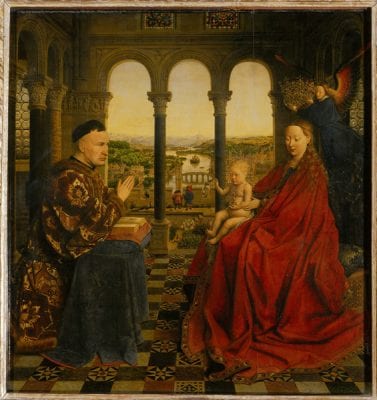 Jan van Eyck,  Madonna of Chancellor Rolin, ca. 1435, Musèe du Louvre, Paris