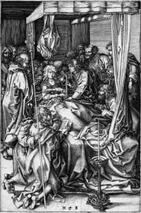 Martin Schongauer,  Death of the Virgin,  ca. 1480,  Trustees of the British Museum, London