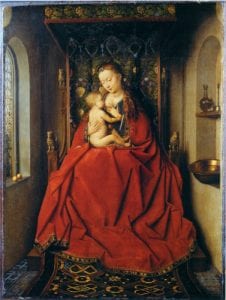 Jan van Eyck,  Virgin and Child in an Interior (Lucca Madonna),  ca. 1434-37,  Städelsches Kunstinstitut, Frankfurt