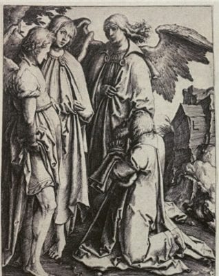 Lucas van Leyden,  Abraham and the Three Angels, ca. 1513, Rhode Island School of Design Museum, Gift of Murray S. Danforth, Jr., Providence