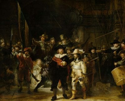 Rembrandt,  Company of Captain Frans Banninck Cocq and Lieut, 1642, Rijksmuseum Amsterdam, on loan from the city of Amsterdam (SA 7392)