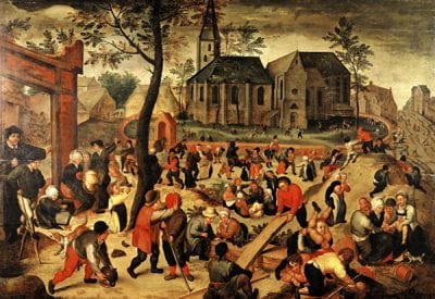 Maerten van Cleve,  Children’s Games,  1560s, Musée Municipal, Saint Germain-en-Laye, Ducastel collection