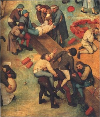 Pieter Bruegel,  Children’s Games, Beam detail, 1560, Kunsthistoriches Museum, Vienna