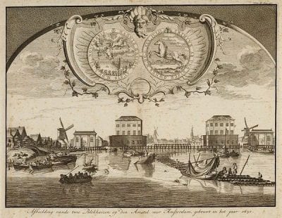 Bernard Picart (1673–1733),  Blockhouses on the Amstel, ca. 1711, Stadsarchief, Amsterdam