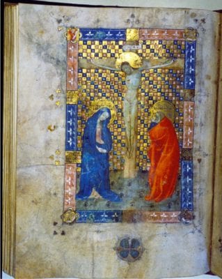 Canon page from a missal (fol. 149v), showing dam, ca. 1400-10, Stadsbibliotheek, Haarlem