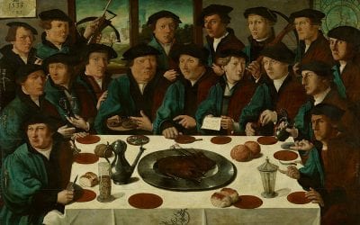 Cornelis Anthonisz,  Meal of a Squad of Civic Guardsmen of the St. Ge, 1533, Amsterdam Museum