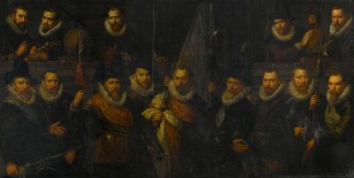 Paulus Moreelse,  Company of Captain Jacob Hoynck and Lieutenant N, 1616, Rijksmuseum, Amsterdam, on loan from the city of Amsterdam (SA 7373)