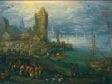 Jan Brueghel the Elder,  Fish Market in Front of a City on the Water,  Staatliches Museum Schwerin