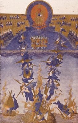 Limbourg Brothers,  Fall of the Rebel Angels (fol. 64v) from Très, Musée Condé, Chantilly