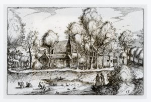 Claes Janszn Visscher after the Master of the Small Landscapes,  View of a Farmstead (from the series Regiuncul, 1612,