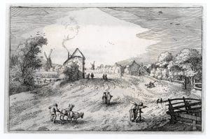 Claes Janszn Visscher,  The Road to Leiden (from the series Pleasant P,  ca. 1611-14,