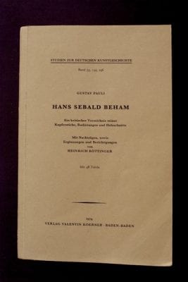 Fig. 15 Gustav Pauli, Hans Sebald Beham (1901), reprinted 1974