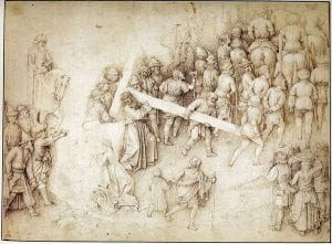 Circle of Jan van Eyck,  Christ Carrying the Cross,  Graphische Sammlung Albertina, Vienna