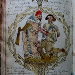 Design for wood ornaments displaying the arms of ,  Archives of the Confraternity of the Holy Blood, Register 16, Bruges