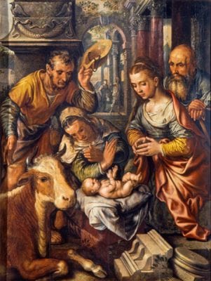 Joachim Beuckelaer,  Adoration of the Shepherds, dated 1565, Church of St. Ursula, Cologne