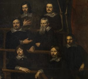 Frans Denys,  detail from The Anatomy Lesson of Dr. Joannes va, 1648,  Koninklijk Museum voor Schone Kunsten